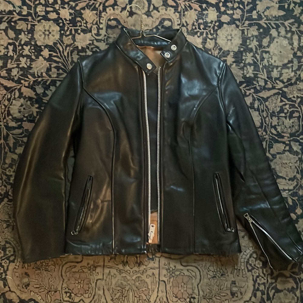 Black vintage leather Schott jacket size small